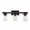 Jonathan Y Bungalow 22.75" 3-Light Iron/Seeded Glass Rustic Farmhouse LED Vanity Light, Oil Rubbed Bronze JYL7509A - alternate 1