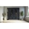 Vdomdoors Metal Double Doors Deux 6501 Black Enamel Opaque Black Glass 1 Sidelight Entry Modern Painted 86x96 DEUX6501DEXD-BLK-W72+14xH96-RH-I - alternate 5