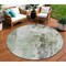 Homeroots 8' Mint Green Ivory And Gray Round Abstract Washable Indoor Outdoor Area Rug 603145 - alternate 1