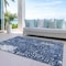 Homeroots 9' X 12' Denim Blue And Ivory Abstract Washable Indoor Outdoor Area Rug 612933 - alternate 8