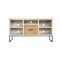 Homeroots 70" Light Gray Solid Wood Open shelving Distressed TV Stand 528737 - alternate 6