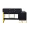 Homeroots 39" Black Wood Mirrored Dresser 691700 - alternate 1
