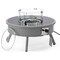 Leisuremod Walbrooke Outdoor Patio Aluminum Round Fire Pit Side Table with Lid and Fire Glass, Grey WGR-29-GL - alternate 1