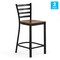 Flash Furniture HERCULES Black Ladder Back Metal Restaurant Counter Stool - Cherry Wood Seat, 2PK 2-XU-DG697BLAD-24-CHYW-GG - alternate 9