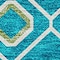 Homeroots 8' X 10' Teal Blue Ivory And Gold Geometric Washable Indoor Outdoor Area Rug 612223 - alternate 8