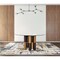 Homeroots 59" Clear And Walnut Rounded Glass And Solid Manufactured Wood Dining Table 487881 - alternate 5
