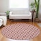Homeroots 8' Red And Ivory Round Ogee Washable Indoor Outdoor Area Rug 601604 - alternate 7
