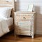 Homeroots 30" White Solid Wood Distressed One Drawer Nightstand 521205 - alternate 1