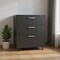 Homeroots 35" Black Wood Three Drawers Filing Cabinet 479949 - alternate 3