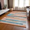 Homeroots 3' X 5' Orange Teal Blue And Salmon Striped Washable Indoor Outdoor Area Rug 613308 - alternate 8