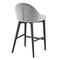 Homeroots 26" Gray and Black Velvet and Solid Wood Low Back Counter Height Bar Chair 544699 - alternate 5