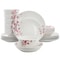 Elama Tamara 24 Piece Cherry Blossom Porcelain Double Bowl Dinnerware Set in White and Pink 750123735M - alternate 1