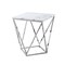 Homeroots 22" Silver Metallic And White Stone Square End Table 543887 - alternate 1