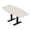 Skutchi Designs 6 Person Conference Table With Power Unit | 6' Boat Table | Harmony Series HAR-BOT-36X72-T.BK-K458-NA - alternate 1