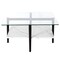 Homeroots 32" White And Black Glass And Steel Square Coffee Table With Shelf 521993 - alternate 7