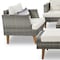 Homeroots Four Piece Outdoor Gray Wicker Sofa Seating Group with Gray Cushions 625696 - alternate 5