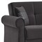 Homeroots 89" Black Microfiber Convertible Futon Sleeper Sofa And Toss Pillows With Storage 607153 - alternate 7