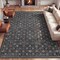 Jonathan Y Petunia Distressed All-Over Floral Border Non-Slip Machine-Washable Charcoal/Red 4ft x 6ft Area Rug PTN102B-4 - alternate 5