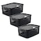 Thinkspace Plastic Weave Bin, Small, Black, 3PK 36000 - alternate 1