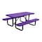 Leisure Craft 6' Standard Picnic Table, Perforated Metal, Portable, Purple T6XPP-PERF-PURPLE - alternate 1