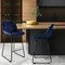 Elama 2 Piece Velvet Stripe Stitch Bar Chair in Royal Blue with Metal Legs ELM-222-1-BLU - alternate 5
