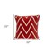 Homeroots 22" Beige and Red Zigzag Cotton Throw Pillow with Embroidery and Applique 529239 - alternate 5
