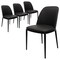 Leisuremod Tule Dining Side Chair, Black Frame with Black Leather Seat, 4PK TCBL18BL4 - alternate 1
