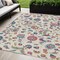 Homeroots 5' X 8' Linen Pink And Denim Blue Floral Washable Indoor Outdoor Area Rug 597825 - alternate 1