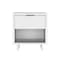 Manhattan Comfort Elara 18 in Solid Wood Nightstand in White (1-Drawer) NS1794-1 - alternate 4