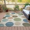 Homeroots 8' X 10' Ivory Fern Green And Teal Blue Geometric Washable Indoor Outdoor Area Rug 630576 - alternate 5