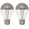 Bulbrite 40W Equivalent Warm White Light A19 Dimmable LED Half Chrome Light Bulb, 2PK 861426 - alternate 1
