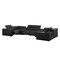 Homeroots Black Leather Modular U Shaped Eight Piece Corner Sectional With Console 643926 - alternate 3