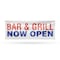 Signmission Bar and Grill Now Open, 18 Inch x 48 Inch, Vinyl Banner B-30478 - alternate 1