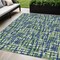 Homeroots 5' X 8' Navy Blue Green And Ivory Abstract Washable Indoor Outdoor Area Rug 602576 - alternate 1