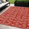 Homeroots 5' X 8' Red And Ivory Geometric Washable Indoor Outdoor Area Rug 583385 - alternate 1