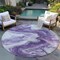 Homeroots 8' Purple And Silver Round Abstract Washable Indoor Outdoor Area Rug 618342 - alternate 7