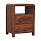 Homeroots 24" Brown Solid Wood Two Drawer Nightstand 651488 - alternate 7