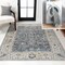 Jonathan Y Brandy Rustic Border Low-Pile Machine-Washable Dark Gray/Cream 5 ft. x 8 ft. Area Rug WSH321A-5 - alternate 1
