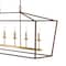 Jonathan Y Pagoda 49" 6-Light Classic Traditional Metal Linear Cage Lantern LED Pendant, Oil Rubbed Bronze/Brass JYL7439D - alternate 11