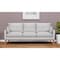 Homeroots 87" Gray Leather Sofa And Toss Pillows With Brown Legs 546408 - alternate 1