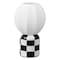 Jonathan Y Valarie 10.25" Contemporary Modern Checkerboard Ceramic w/Ribbed Cocoon Globe Shade LED Mini Table L JYL4203C - alternate 7