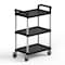 Amgood 32inx16in Utility/Bussing Cart, Three Shelves. Heavy-Duty Polypropylene, Black Shelves, Grey Posts AMG CART-PUC-3216-Z - alternate 1