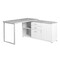 Homeroots 57" Gray and Silver L Shape Computer Desk With Three Drawers 333463 - alternate 3