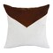 Homeroots 20" X 20" Brown and Ivory Geometric Faux Leather Zippered Pillow 534304 - alternate 6