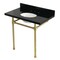 Kingston Brass 36-Inch Black Granite Console Sink with Stainless Steel Legs, 8-Inch, 3-Hole KVPK36K87ST - alternate 1