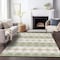 Homeroots 8' X 10' Artichoke Green Ivory And Beige Geometric Washable Indoor Outdoor Area Rug 597863 - alternate 5