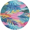 Homeroots 8' Sky Blue And Pink Round Floral Washable Indoor Outdoor Area Rug 611128 - alternate 7