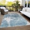 Homeroots 3' X 5' Teal Blue Navy Blue And Gray Abstract Washable Indoor Outdoor Area Rug 582962 - alternate 8