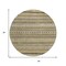 Homeroots 8' Chocolate And Taupe Round Striped Washable Indoor Outdoor Area Rug 615334 - alternate 6