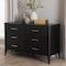 Baxton Studio Primrose Mid-Century Black Fluted Wood 6-Drawer Dresser 249-13822-ZORO - alternate 8